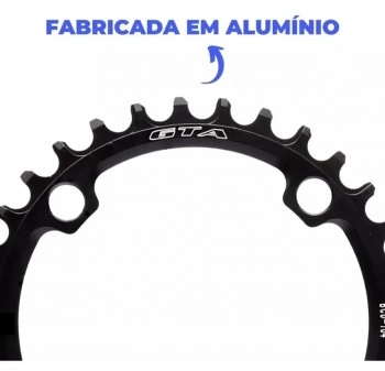 Coroa Única 34 Dentes Gta Bicicleta Single Alum Bcd104 Preta